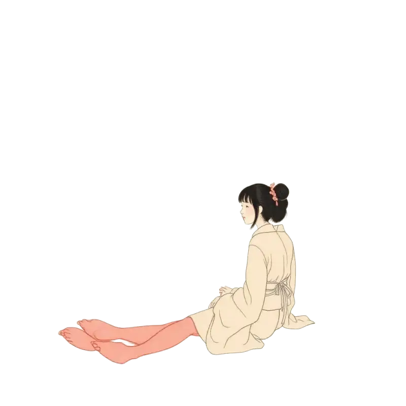 Two figures under cherry blossoms